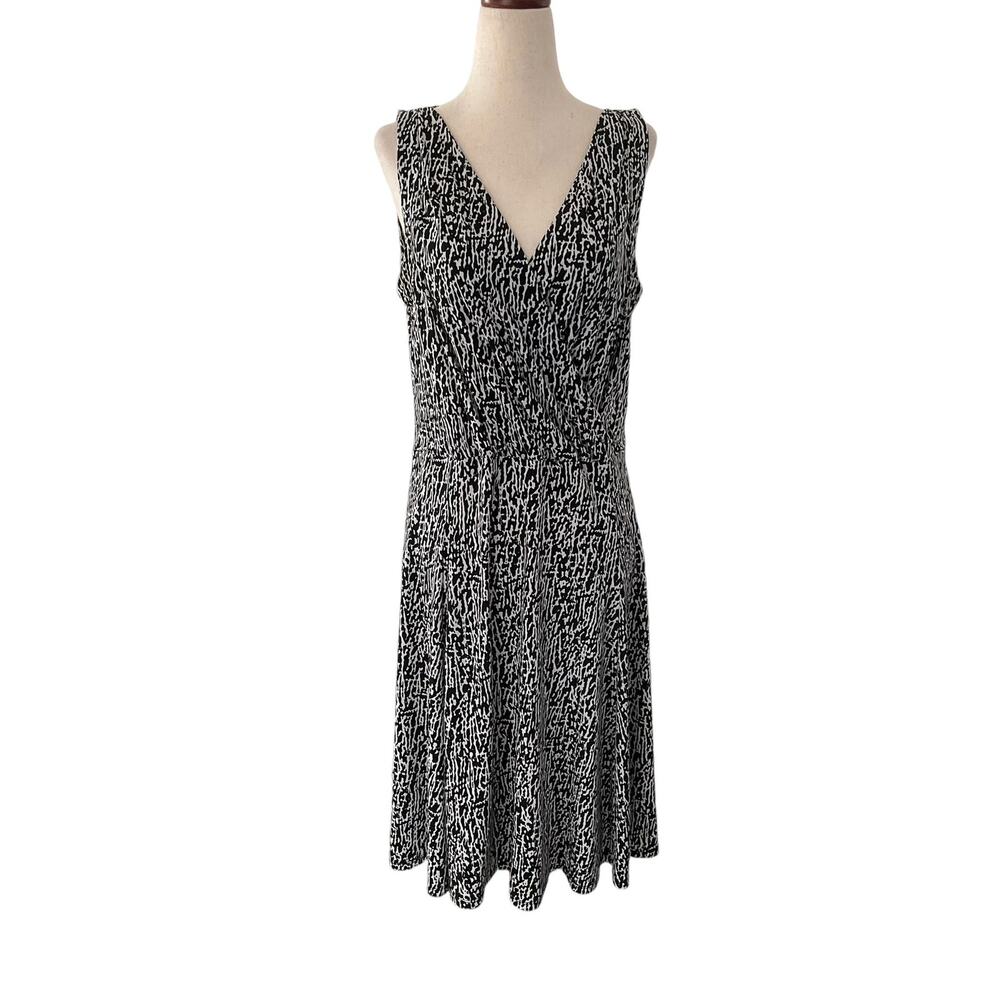 Michael Kors Black Fit & Flare Stretch Knee Length Dress Women Sz Medium | 40-34